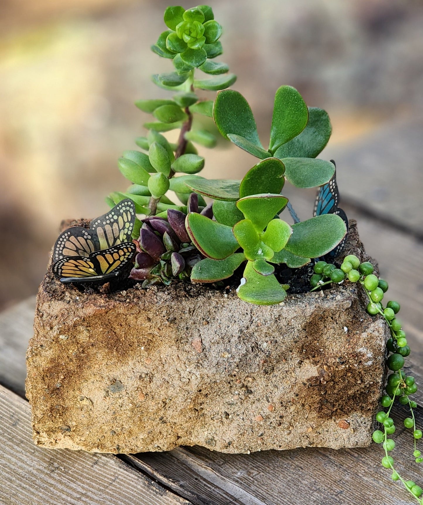 6" Natural stone planter