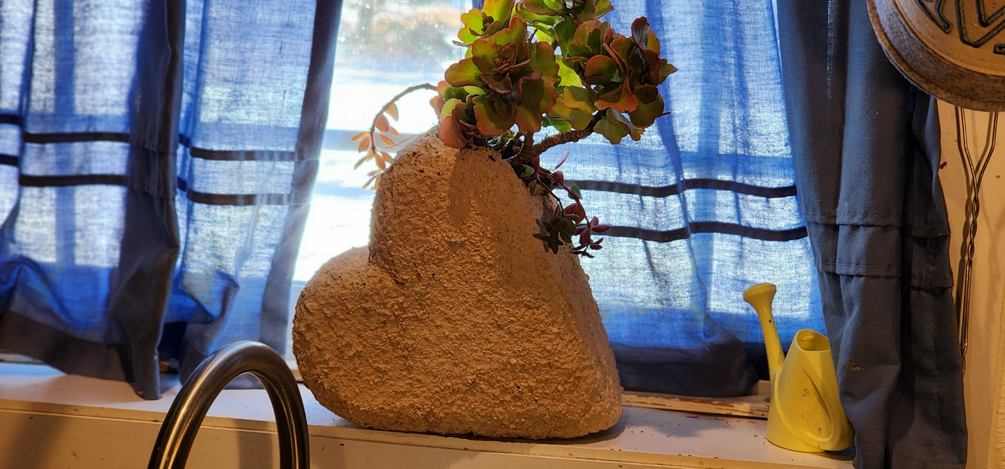 8" Heart Rock Planter